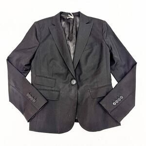 Max Studio Wool 1-Button Black Jacket Blazer Size 6 MINT